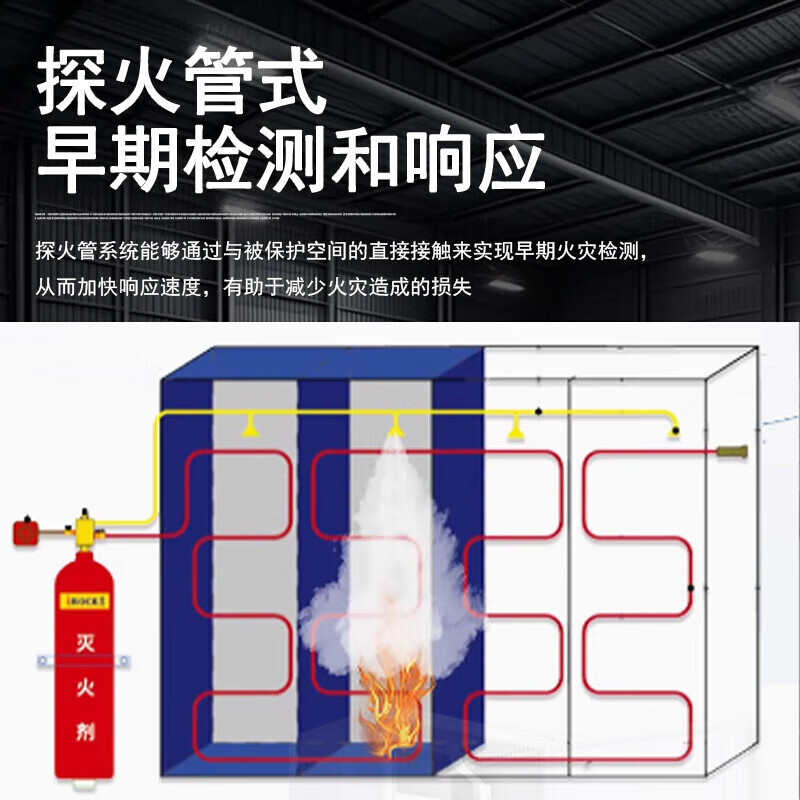 Minshan fire detection tube automatic fire extinguishing device gas fire extinguishing device carbon dioxide heptafluoropropane perfluorohexanone fire extinguisher direct heptafluoropropane fire detection tube 3KG