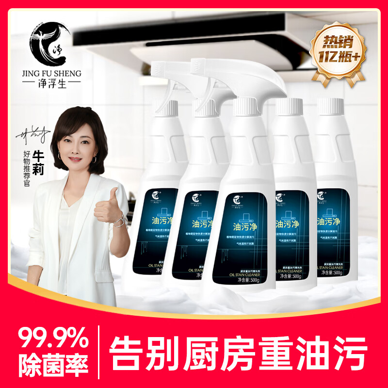 Net floating oil pollution net 500g*5 Niu Li recommends kitchen supplies range hood powerful household cleaner to remove heavy oil foam