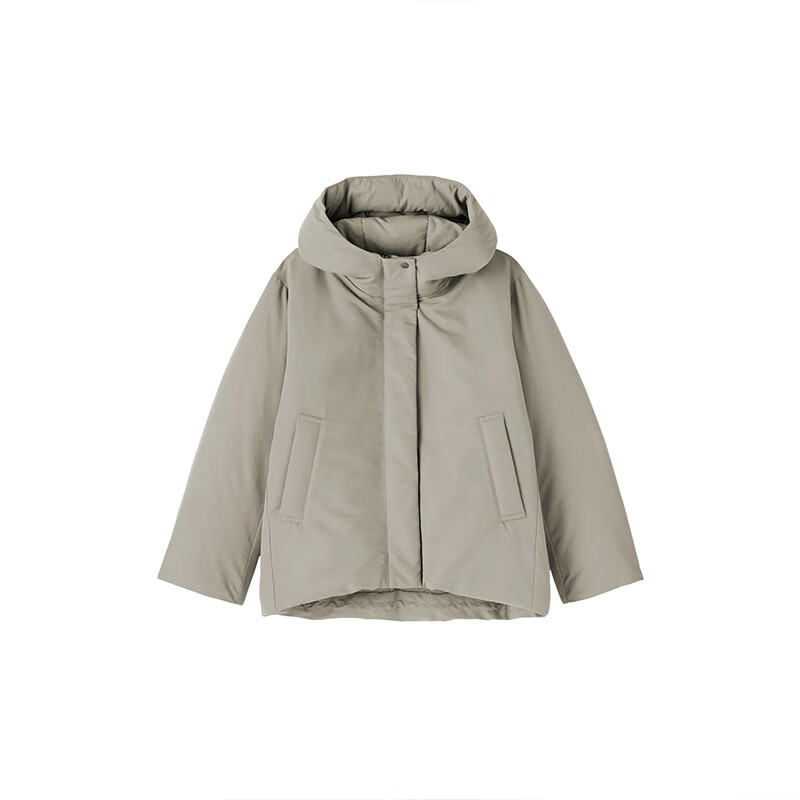 MUJI Women's Waterproof Down Jacket Down Jacket Women's 25 Years Winter Jacket BD11BA5A Light Gray Brown M (160/84A)