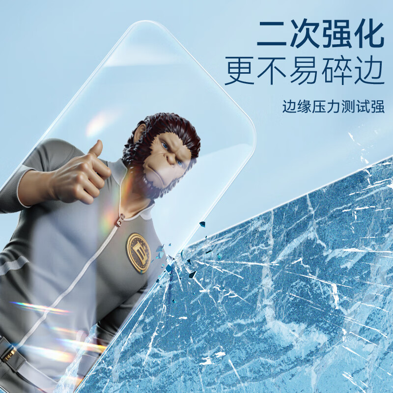 Mr. Blue Monkey is suitable for Apple 17Pro/16pro fully transparent tempered film iphone17/16pro mobile phone film high-definition edgeless mobile phone protective film