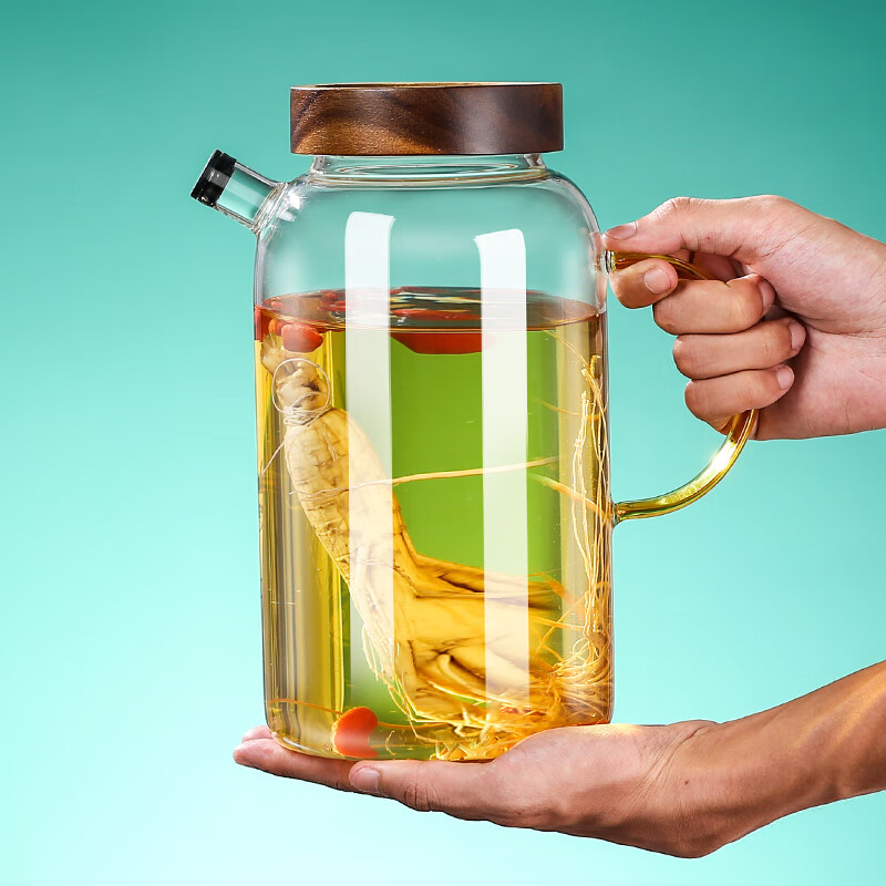 YITELAN 4 catties sparkling wine container with handle high borosilicate glass sparkling wine glass bottle inverted leak-proof sealed sparkling wine jar small wine jar empty glass bottle