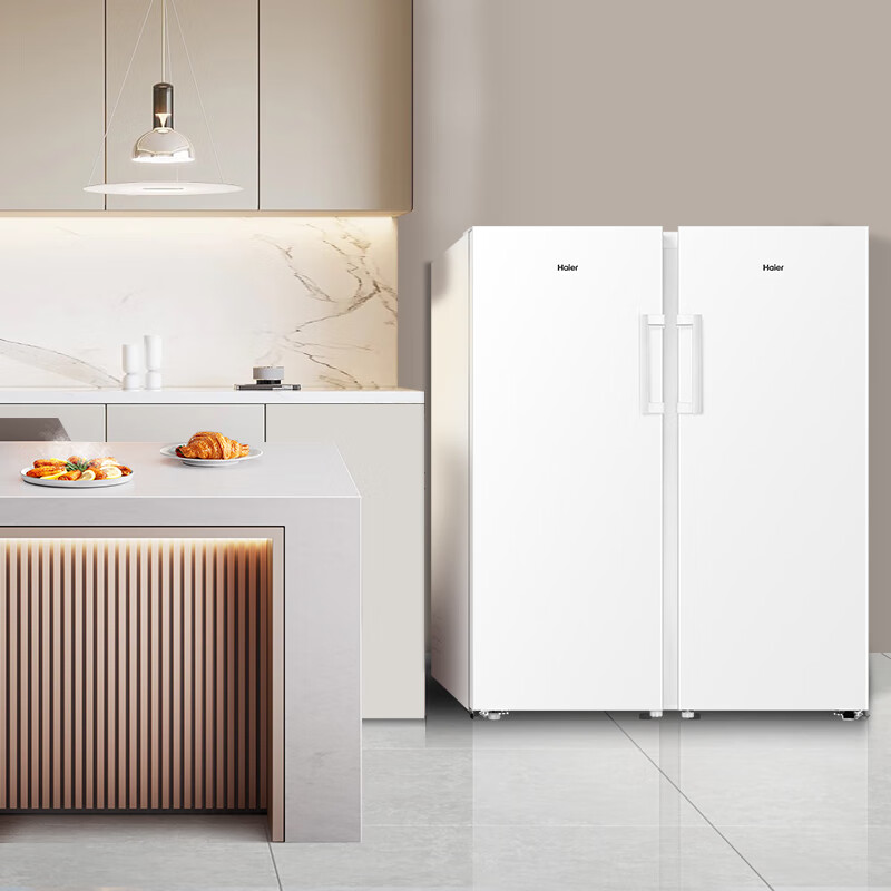 Haier Mailang series + Xiaohonghua series 152/180/210/242/290/335L single temperature vertical household freezer air-cooled electronic temperature control cryogenic quick freezing level 1 energy efficiency 242L Xiaohonghua series ice white | can be changed to double doors