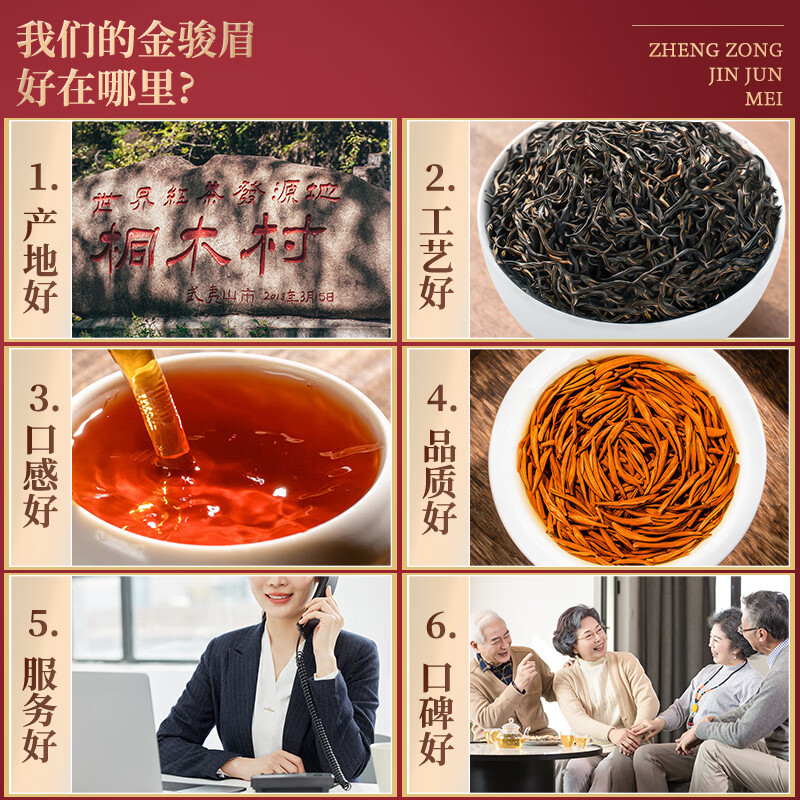 Mingjie Jinjunmei Black Tea 500g Wuyi Special Black Tea Independent 5g*100 Small Bubble Bag Tea Gift Box