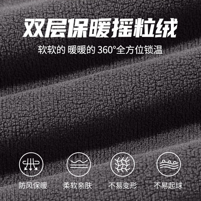 JEANSWEST LIFE Jeanswest Youth Polar Fleece Stand Collar Jacket Autumn and Winter Plus Velvet Thickened Student Campus Loose Warm Jacket