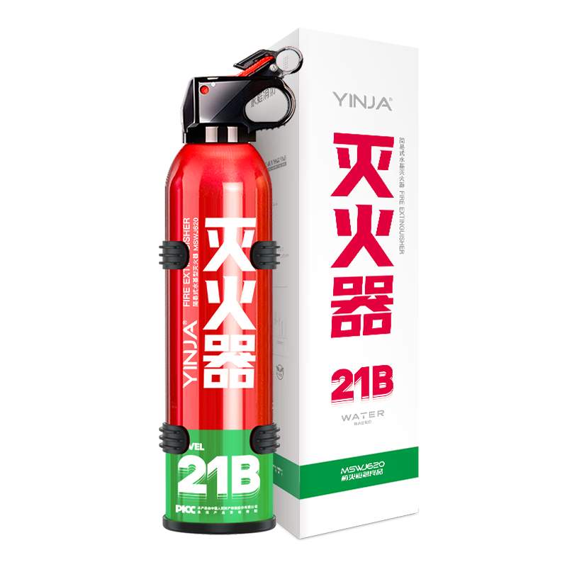 Yingjia vehicle-mounted water-based fire extinguisher is safe, non-toxic, high temperature, explosion-proof and can extinguish electric vehicles, annual review for household use 620ml water-based 2 bottles*620ml water-based with Velcro holder