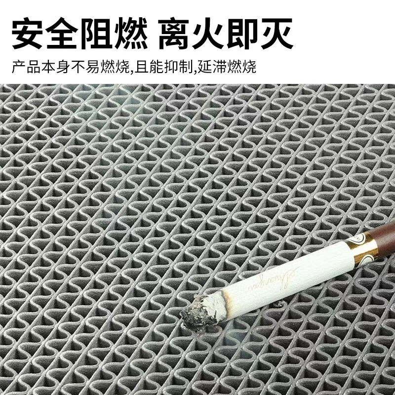 Cast solid PVC hollow anti-slip mat thickened kitchen bathroom anti-slip wear-resistant floor mat gray 0.9*1 meter 3.5mm