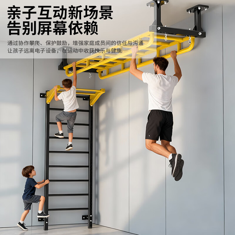 Feilongniao (FEILONGNIAO) indoor wall-covered beam ladder climbing frame horizontal bar pull-up family children's hanging equipment integrated combination frame colorful ladder