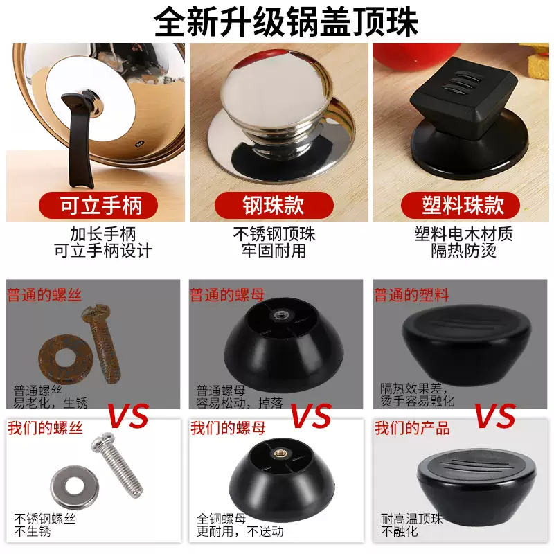 Yusenyi pot lid household cap transparent tempered glass heat-resistant steamer wok lid universal stainless steel round soup pot lid A type 32 lid suitable for 3031.5 cm