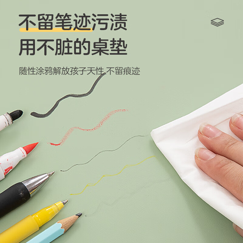 Made in Tokyo, children's primary school students' eye-protecting silicon desk study desk mat, desk mat, green gray 40x80cm