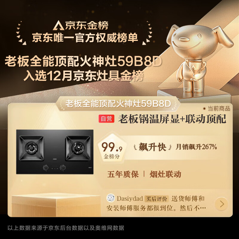 Robam's new all-purpose top-equipped Vulcan stove C5S natural gas timed anti-dry stove gas stove smoke stove linkage gas stove embedded double stove 59B8D