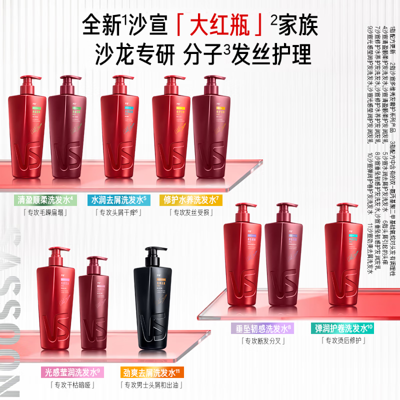 Sassoon Big Red Bottle Qingying Smooth Hair Conditioner 750g Fluffy Oil Removal Smoothing Frizz Conditioner for Men and Women
