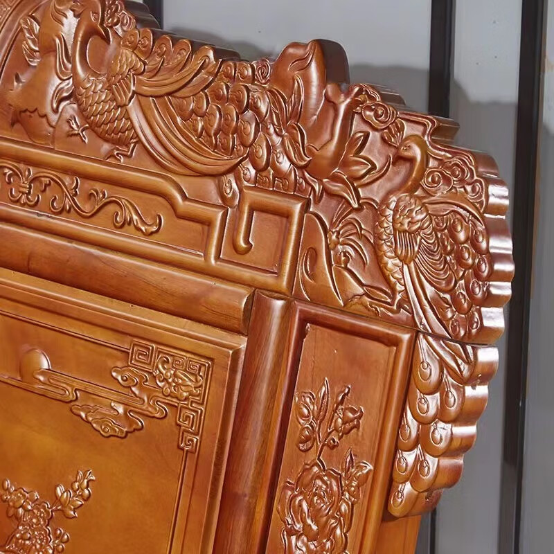 Longwei Foshan rosewood solid wood sofa combination Ming and Qing classical carving Chinese style mortise and tenon joint winter and summer living room furniture 1+2+3+coffee table+side table+TV cabinet