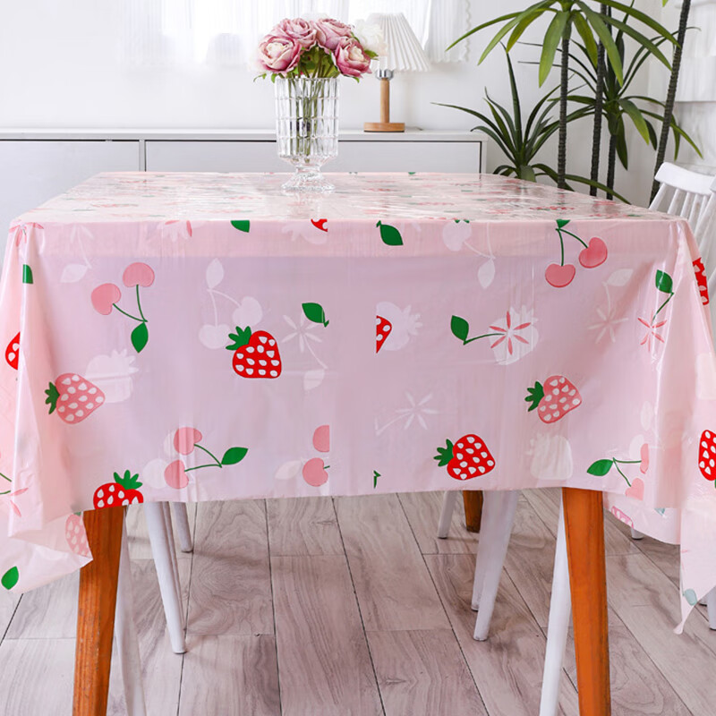Youao disposable tablecloth 160cm*5 pink tablecloth rectangular round wedding New Year birthday party red