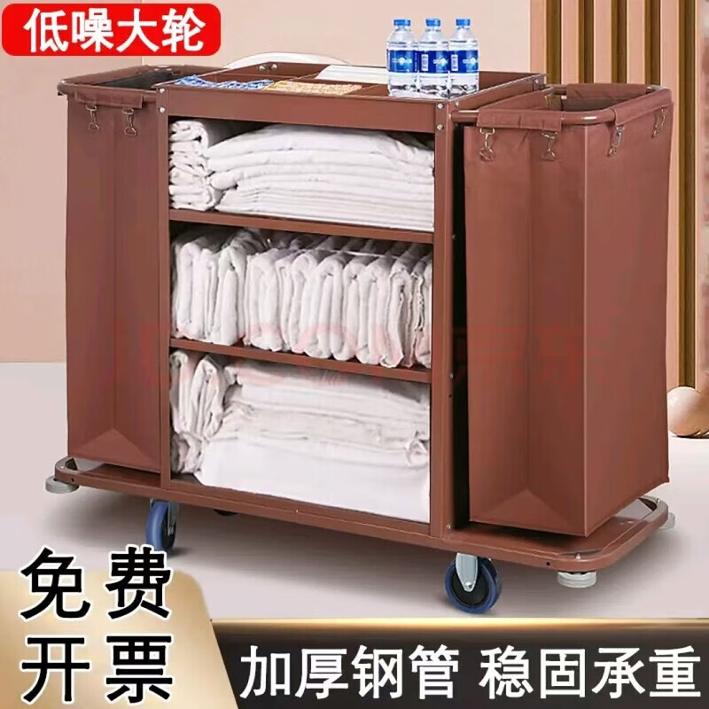 Hotel linen cart, guest room special work cart, hotel service cleaning, multi-functional cleaning trolley, carpet tile model - special price single side (4-inch silent wheel)