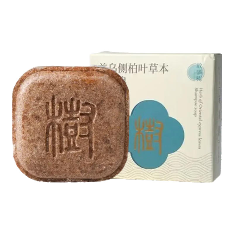 Story Tree Polygonum Multiflorum Arborvitae Leaf Hair Soap Shampoo Solid Hair Oil Control Fluffy Shampoo Soap Handmade Soap 90g*2