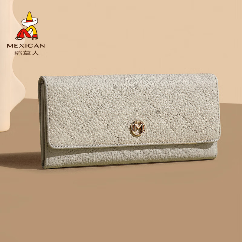 Scarecrow 2025 New Women's Wallet Fashionable and Exquisite Cowhide Small Fragrant Style Wallet Medium Long Clutch Black