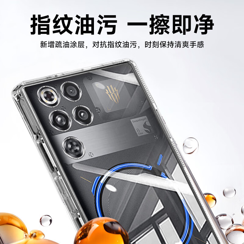 KOOLIFE is suitable for Nubia Red Magic 11Pro mobile phone case, nubia Red Magic 10Pro+ mobile phone protective case, e-sports game lens, all-inclusive transparent soft shell, fades fingerprints, outer back shell
