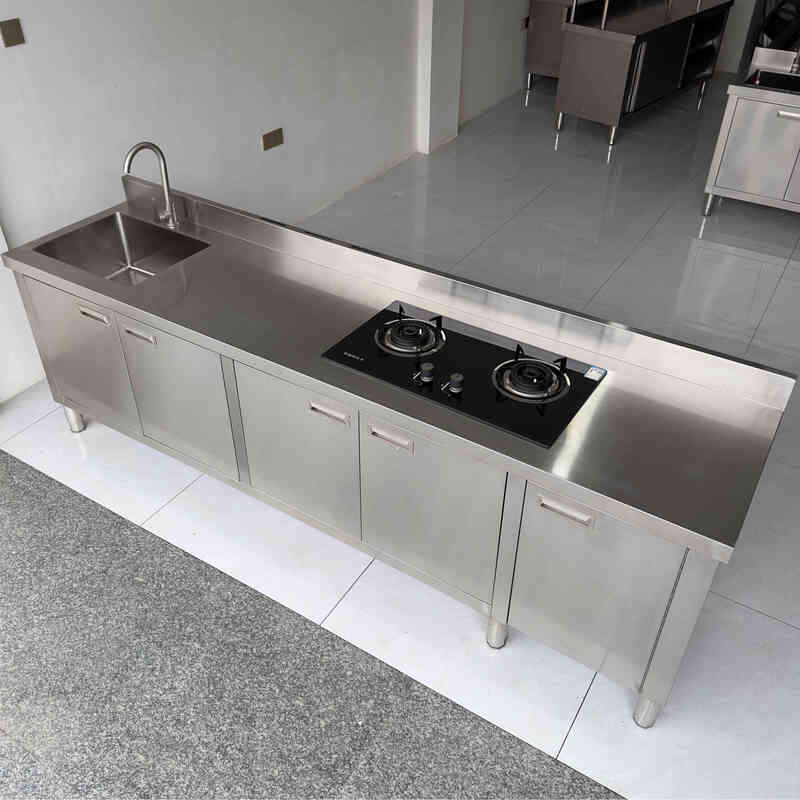 OTHER/Other kitchen stainless steel vegetable sink basin sink integrated cabinet dishwashing console home commercial customization 304 120/60/80 single sink 0.8mm thick