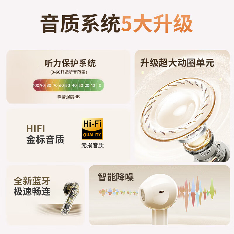 Huawei (HUAWEI) original Bluetooth headset wireless in-ear noise reduction high quality ultra long battery life listening to music games 2025 new flagship version_skin color HIFI lossless sound quality intelligent noise reduction ultra long battery life