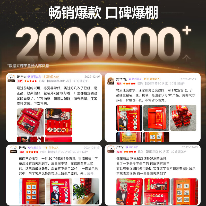 Huangchi gas mask fire mask anti-smoke fire mask 3C certified escape filter self-rescue respirator TZL30