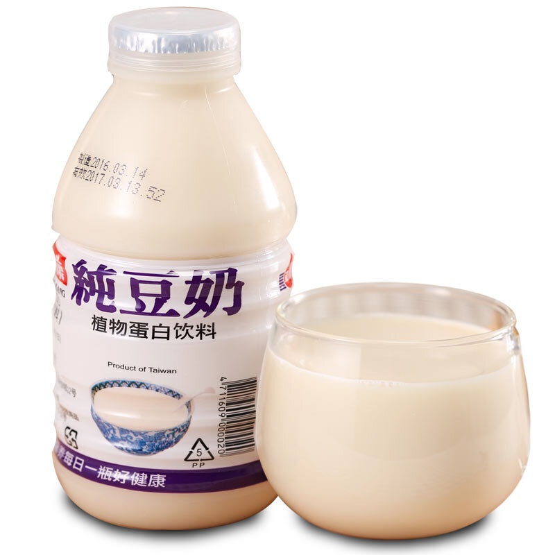 Zhengkang Taiwan imported Zhengkang original pure soy milk drink nutritional breakfast soy milk 330ml bottled pure soy milk pure soy milk 330ML*6 bottles