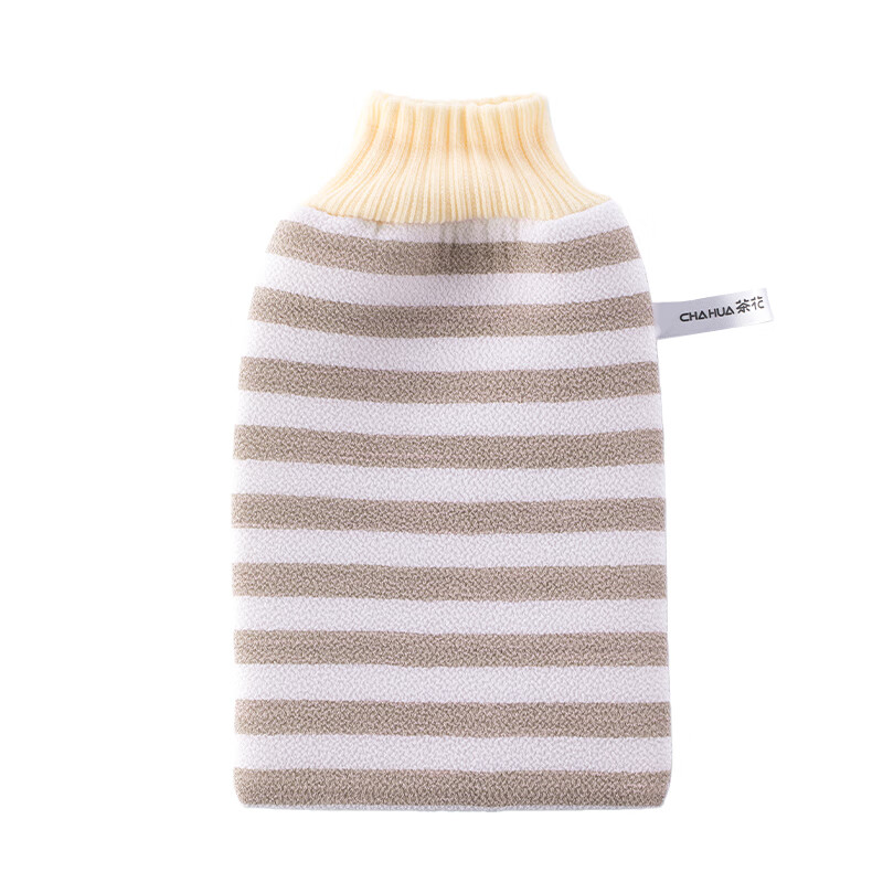 Camellia bath towel with mud stripes under the bath towel, bath towel with bath gloves, back rub, painless bath towel, pink