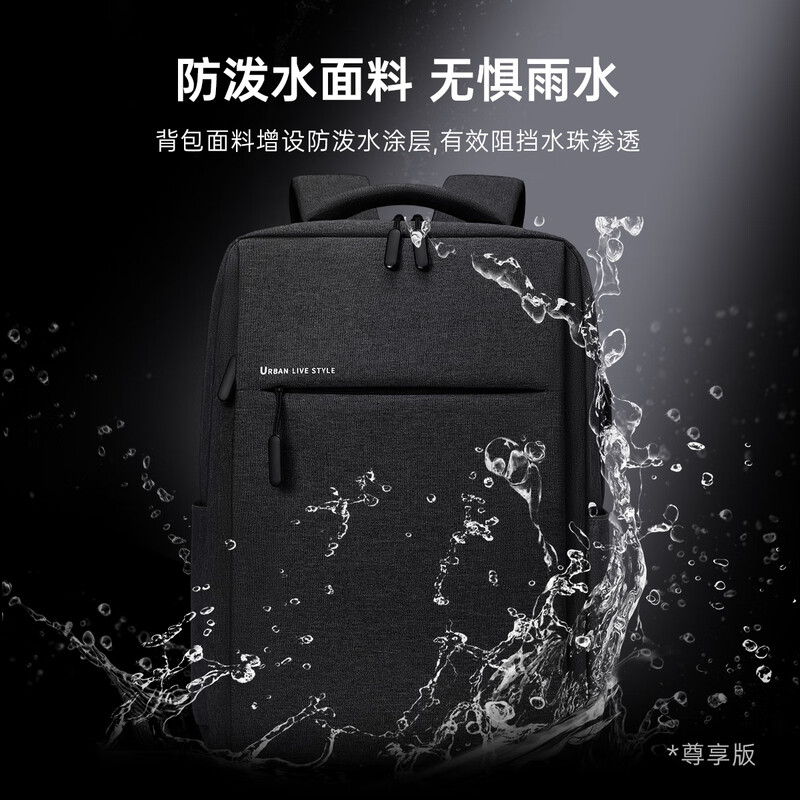 JINSHIWQ Backpack Men's and Women's Backpack Notebook 16/17-inch Computer Bag School Bag College Student Standard - Obsidian Black Small Size