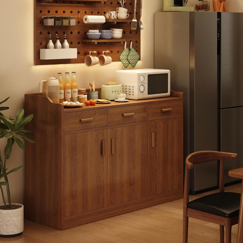 Tea cabinet, sofa side cabinet, side table, small apartment corner cabinet, living room sideboard, small coffee table, storage cabinet, storage cabinet, 60*30*80cm, North American black walnut color