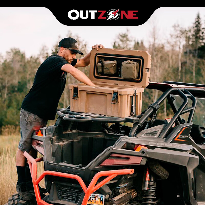 Off-road vehicle roof storage box equipment box outdoor three waterproof box rotational molding box pickup truck rear bucket tool storage storage box 66L black + special fixed bracket with two new air struts