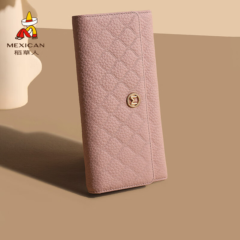 Scarecrow 2025 New Women's Wallet Fashionable and Exquisite Cowhide Small Fragrant Style Wallet Medium Long Clutch Black