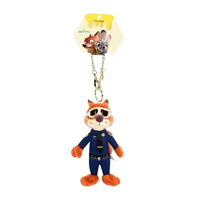 Disney's Genuinely Authorized Zootopia Spring Series Judy Nick Leopard Police Officer Lightning Plush Pendant to Play Disney's Zootopia Judy Carrot Bag 10 1.5 11 Genuinely Authorized + Anti-Counterfeiting Label