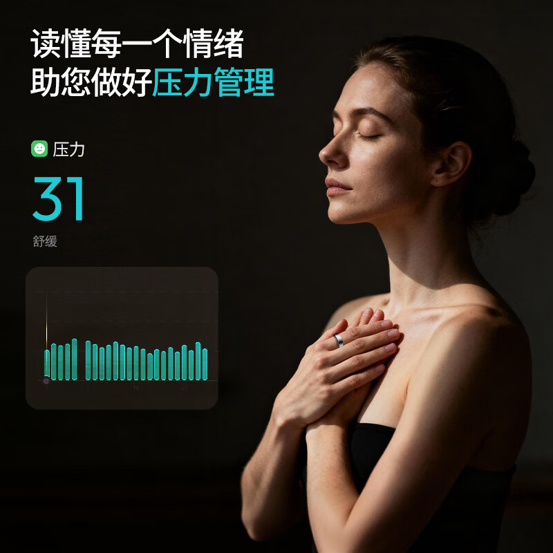 Yijie JCRing Smart Ring Sleep Apnea Monitoring Heart Rate Variation Blood Oxygen Women's Menstrual Period Prediction Health Guidance 12 Days Long Battery Life Love at Fingertips Smart Ring - Rose Gold No. 13 Circumference is 69.5mm, diameter is 22.3mm