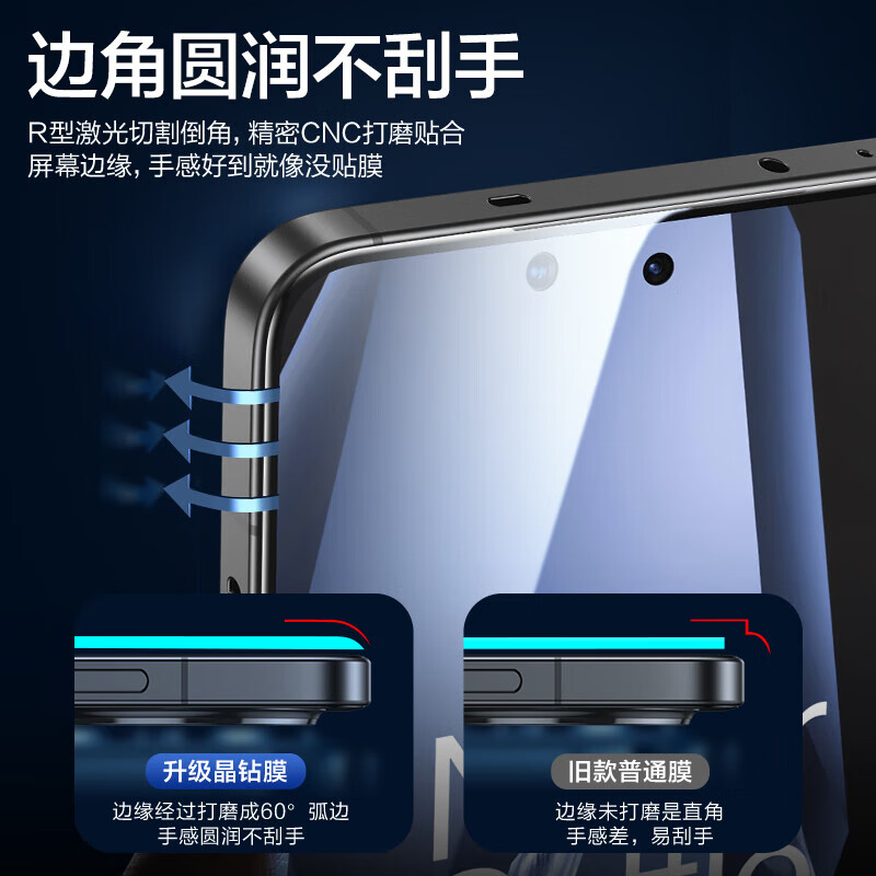 Flash Magic E-Sports Feel OnePlus ACE6/T tempered film suitable for ace6/t mobile phone film without black edges HD all-glass anti-fall, anti-fingerprint, anti-hand sweat, super smooth protective film Enhanced version 2 pieces丨Smooth top version E-sports must-have Ace6/T Universal E-sports feel