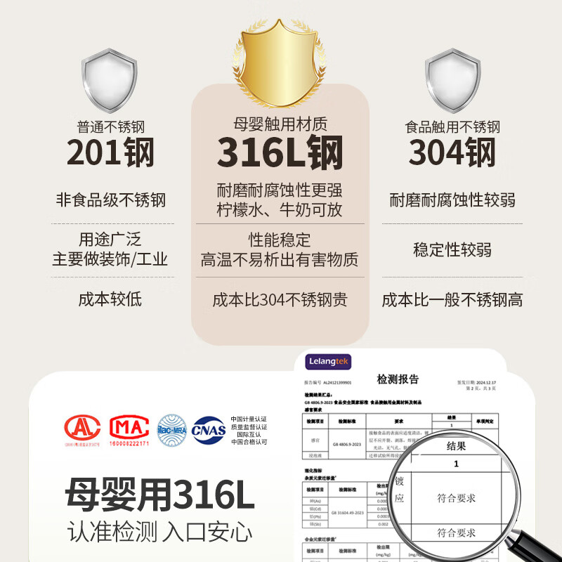 MAXCOOK stainless steel bowl 316L food grade double-layer insulated rice bowl household high-end small bowl 12cm MCWA2218