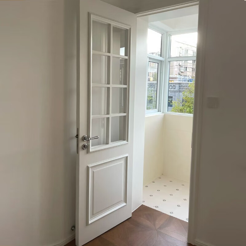 French solid wood paint door soundproof bedroom door custom whole house set villa wooden door walnut model A