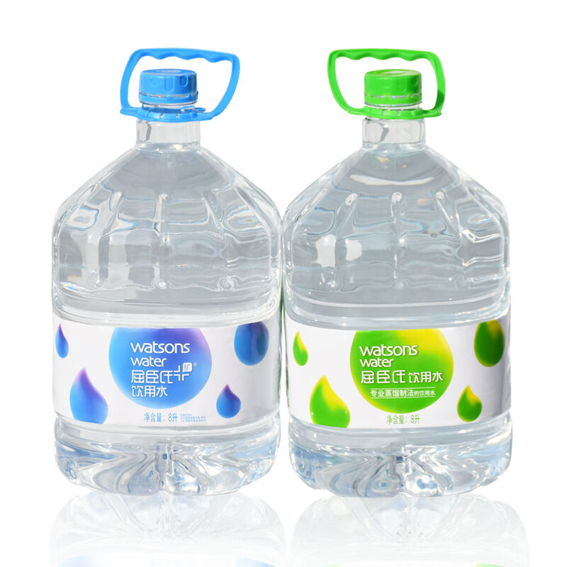 Yuanchen's Watsons distilled water distilled water mineral water 4.5L*4 barreled water large barrel drinking water moisturizing Watsons (green bottle) distilled water 500ml*15 bottles