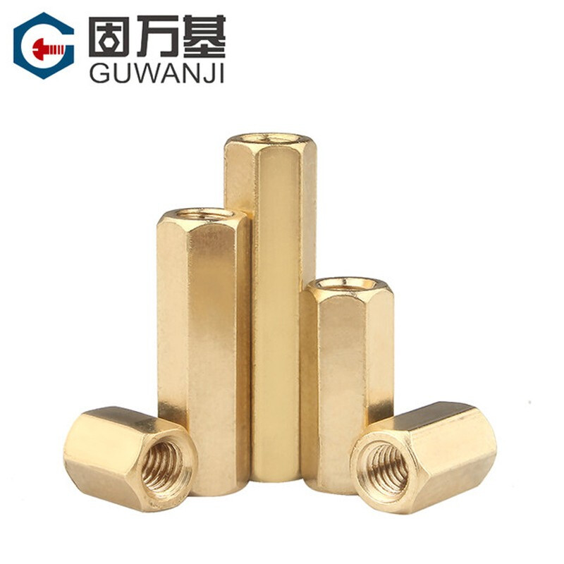 Guwanji two-way hexagonal copper column nut column flat head copper column hollow copper column stud straight hole chassis motherboard isolation column M3*7 (50 pieces)