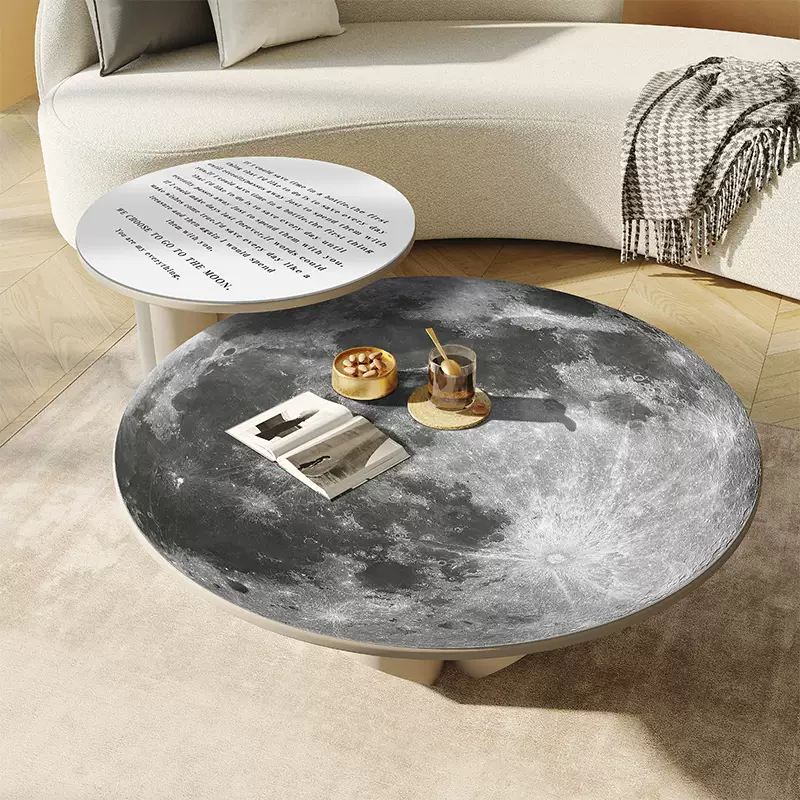 Yusenyi modern simple moon round coffee table cushion leather round tablecloth pvc waterproof and oil-proof no-wash small round moon diameter 160CM (delivery within 48 hours, hurry up)
