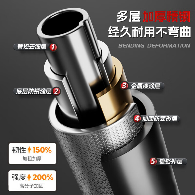 XTEP horizontal bar indoor pull-up device for home use for adults and children without punching, door-mounted fitness equipment, sports lifting power-up ring, three-legged anti-slip-Justable + hanging ring 96-140 Authentic guarantee/10% compensation for fakes