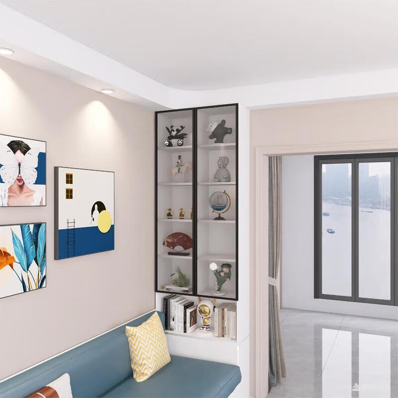 Ximofang living room sofa cabinet integrated storage card seat bookcase with cabinet door small apartment tatami sofa side cabinet combination style 1 230cm card seat bookcase