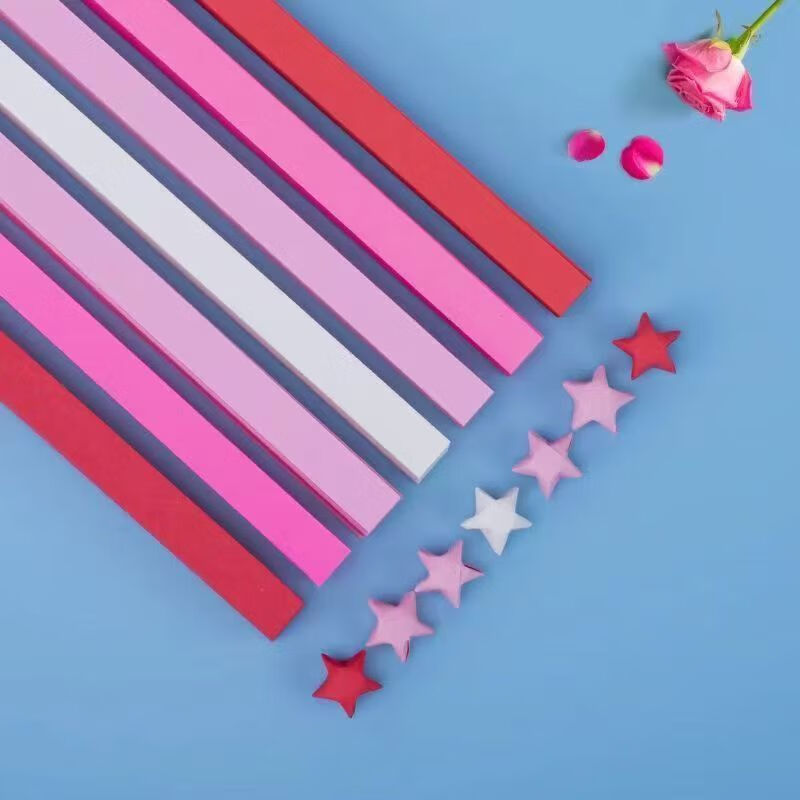 Lishi Gradient Color Star Origami Lucky Star Writable Note Wishing Bottle Handmade DIY Birthday Gift Boyfriend Gift Color 88 Sheets Only Paper