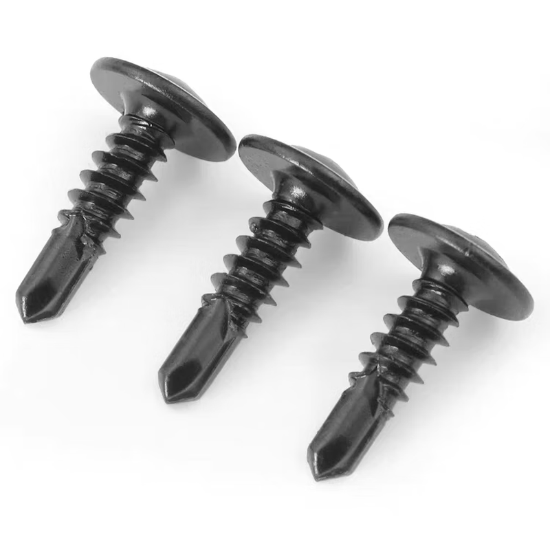 Large flat head drill tail screws Washer Cross large round head black quenching self-tapping self-drilling dovetail screws M4.2 black M4.2*13 (about 320 pieces per jin)