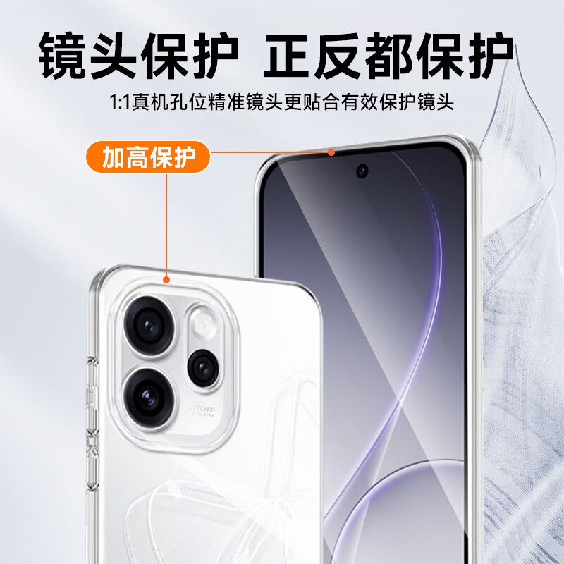 KOOLIFE is suitable for OPPO Reno15 mobile phone case protective cover reno15 mobile phone case lens all-inclusive simple skin-friendly transparent soft shell fades fingerprints outer back shell