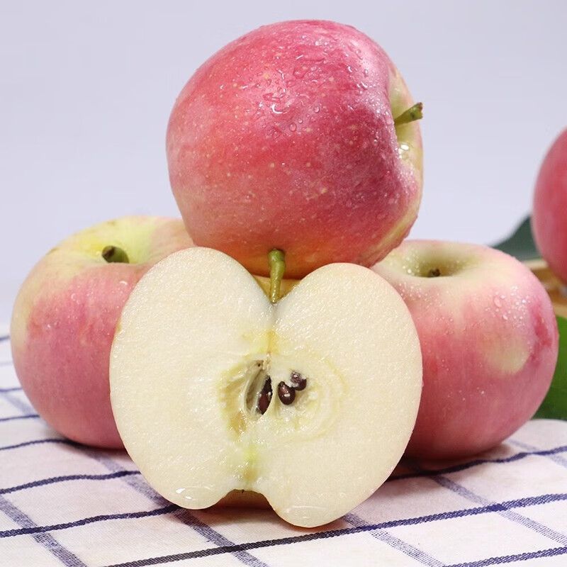 Red Fuji Apple Fresh Fruit Red Fuji Crisp Sweet Rock Candy Heart 2025 Season Full Box 10 Jin 5 Jin Free Shipping Full Box 10 Jin 80-85mm