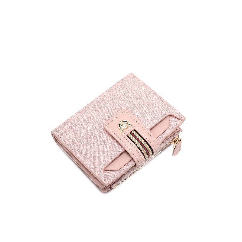 Golden Fox (FOXER) Women's Coin Purse Large Capacity Short Two-fold Card Holder Zipper Money Clip Clutch Birthday Valentine's Day Gift