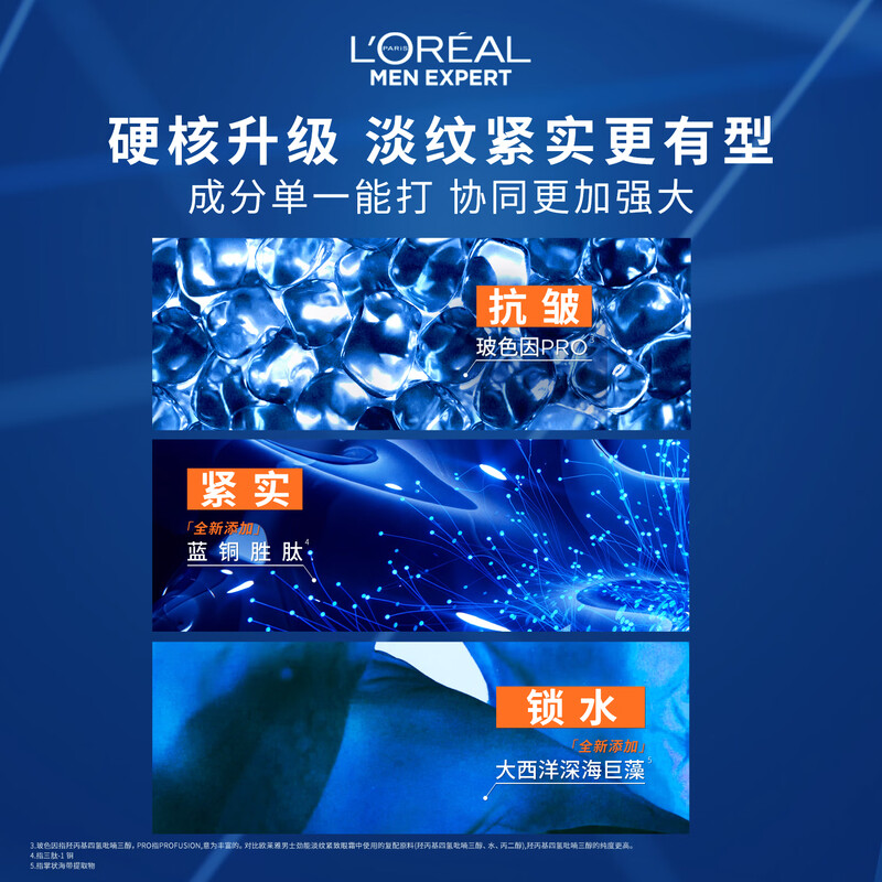 L'Oreal Men's Youth Muscle Source Lightening Cream 50ml Anti-wrinkle Firming Skin Care Products for Autumn and Winter New Year's Gift for Boys