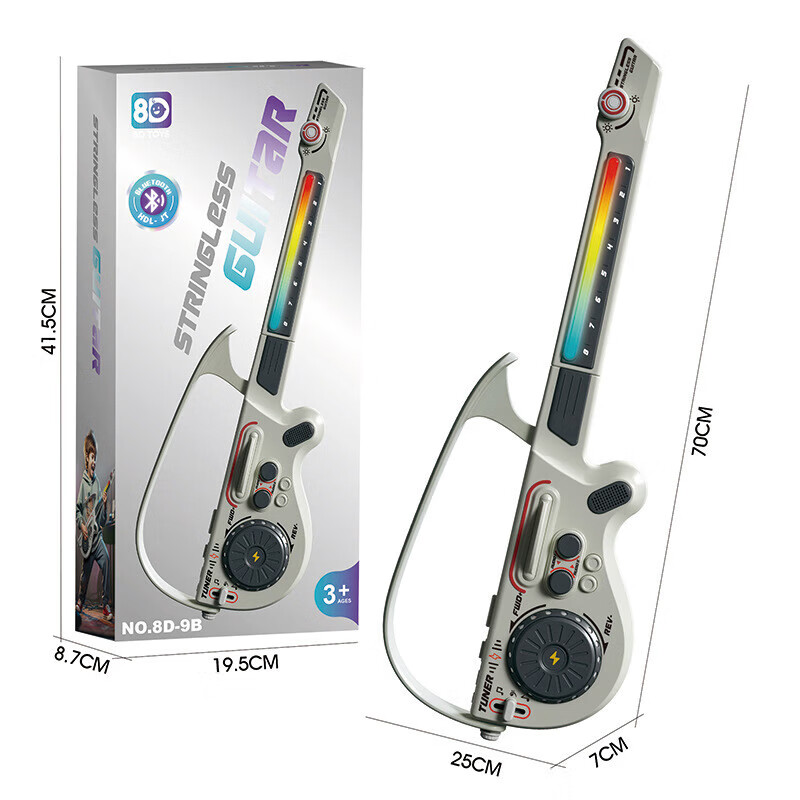 New Multifunctional Guitar Simulation Stringless Foldable Bluetooth Connected Smart Bass Children's Instrument New Year Gift Multifunctional Guitar Bluetooth Version Pink