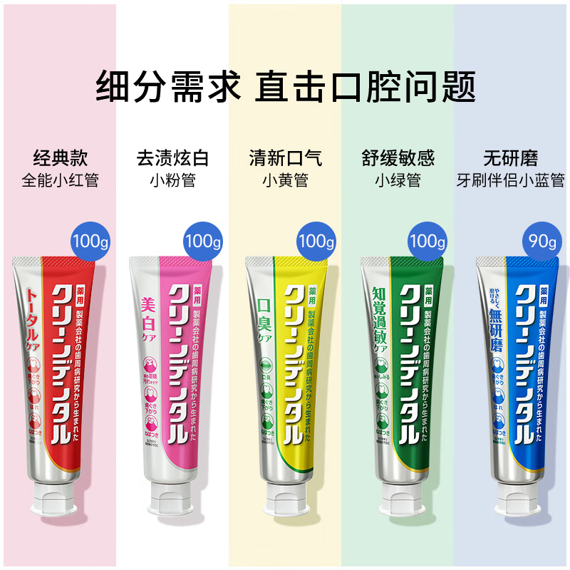 Daiichi Sankyo toothpaste small powder tube 100g*3 imported from Japan containing fluorine for whitening, brightening, removing stones, removing stains, New Year's Day gift