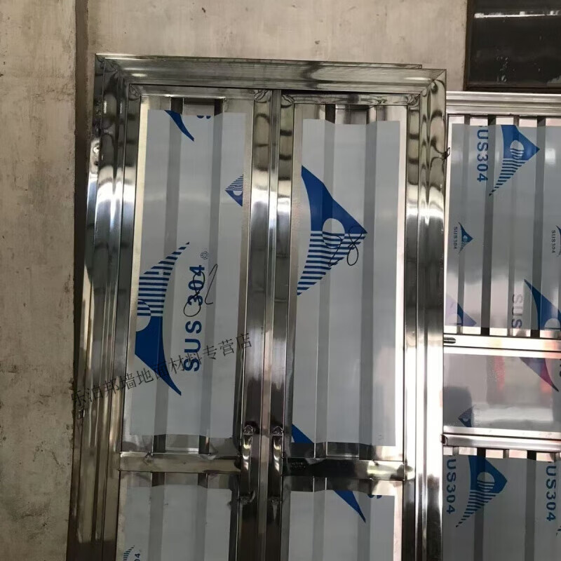 Customized stainless steel double-door simple door rental house door bi-fold door bi-fold bathroom door toilet door universal 70+200/double opening/inside opening 5 cm hanging feet