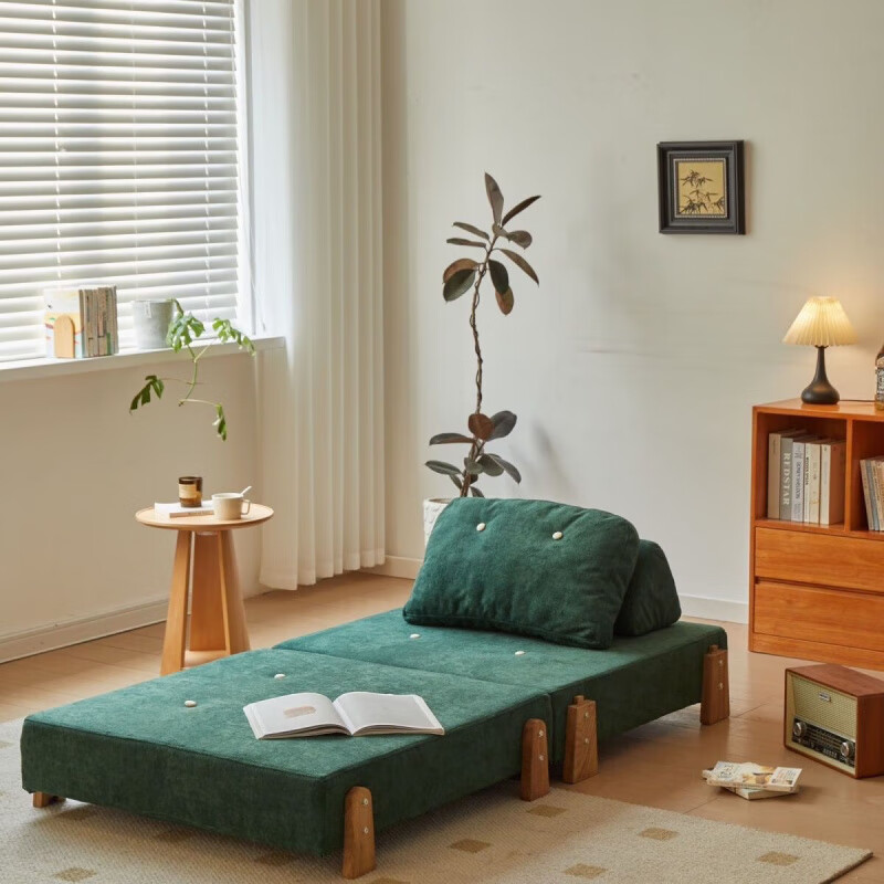 FANCYCHIC module combination sofa solid wood tofu block tatami block single lazy Nordic living room small apartment off-white fixed size 90*96